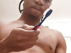 Black gay guy blowjob solo