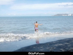 Stellar twunk beach fellows head home to gargle trouser snake & pummel moist!