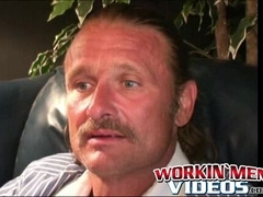 Deviant mature gay dude spanks his hard dick and cums solo