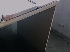 handjob at work with dedication to my friend who showed her breasts and left me horny, ready to fill her face with yakul