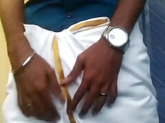 Mastrubating cock in lungi at office bathroom and cumming alot of cum for you people