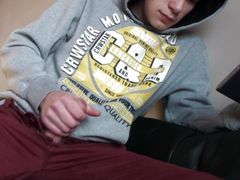 Cute teen gets his horny cock on with a sex toy and squirts hard