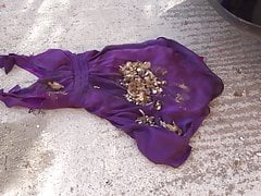 crushing on purple dress 4 under car tyres