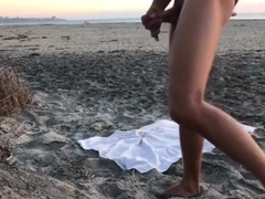 Horny Guy Jerkin Off At The Beach
