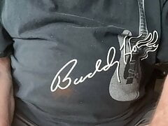 A quick tug on my hard cock. Then a taste.