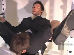 Suit man is cum squirt by blowjob.n cum injection to maked suit hole(cd)