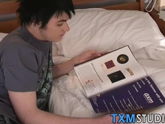 Gentle twink being rough to his big hard cock