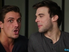 Huge Man-meat takes on two guys and takes a hot load in his ass