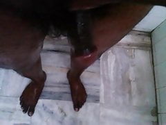 Indian desi guy's penis self oil massage in bathroom(Part-3)