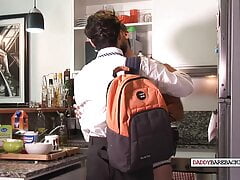 Dicksucked Latino twink barebacks bear in bendover pose