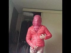 Silk jerk satin down jacket lingerie fetish