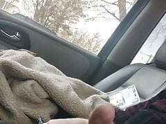 Publicly made a little solo cumshot in my car