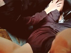 Getting frisky on the bus with a stranger, deep throating and cumming hard when no one notices