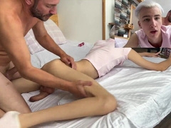 Dad nailed a super-cute femboy while he was recording a movie