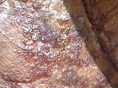 Detail view on cum stained Ballerinas