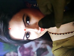 Sexy Sana Khan facial cumshot