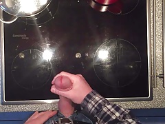 Wank in kitchen