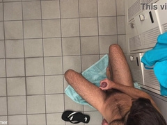 Locker guest room draining while other fellows taking a douche and switching