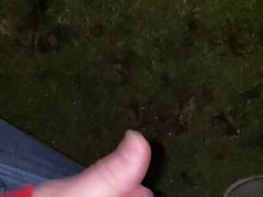 Wanking myself off in the countryside with a big cumshot