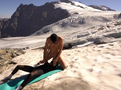 Outdoor Pegging Poking on a real Glacier !