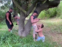Outdoor Naughty Guys Having Fun