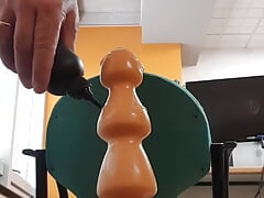 Anal with the 3 steps progressive 42-55-60 plug.  Starting the session 052.  20220306