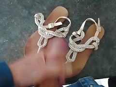 Cum on her beautiful summer sandals