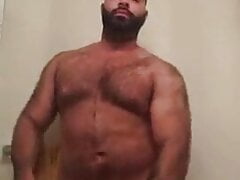 Big bear hunk shows his big dick.