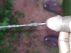Indian boy small cock pissing and cum funny