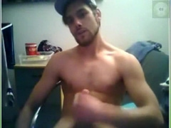 Gorgeous guys shows his ass and cums