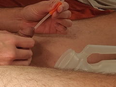 Self Catheter Solo Urinating Slow Sighing CONCLUDE