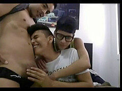 trio fleshy Colombian lads Have Sex