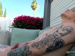 Nasty Ryan Fields Smoking Booty While Fapping His Stiffy