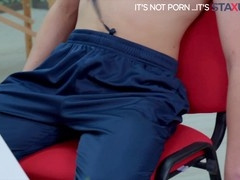 Passionate kissing between a gay boss and a cowboy