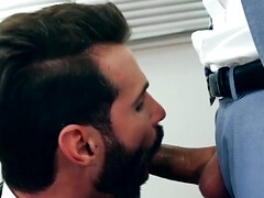 Bearded lad with a great ass fucked by his hung boss