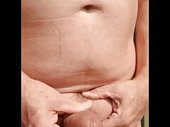 Mature wanking outside