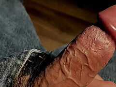 Close up cock cum unload in slow motion