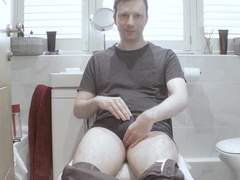 Solo First-Timer Masculine Man Self Pummel In The Douche