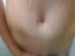 Guy Strokes in the Douche with Bathing Suit / Speedo / Jizm
