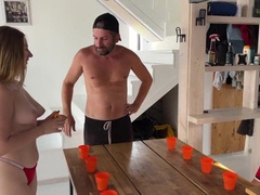 Me and my step stepsister lost the game and got a thick dick in our bootie and muff