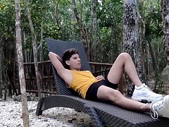 Jungle blowjob and deep penetration for two lovers