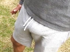 Hot Man outside with a big bulge