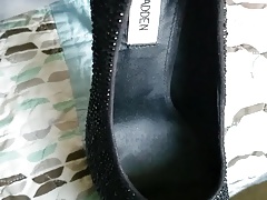 Quick release on black heels