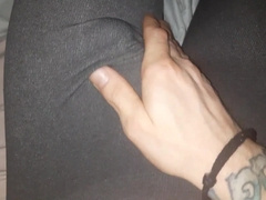 Femboy toying thru his trousers