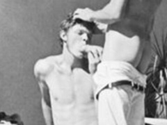 Deepthroat and deep anal with thirsty John Holmes