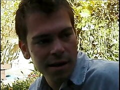 Horny stud nails his gay partner outdoors