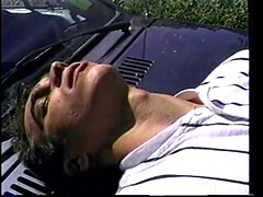 Manly horny hunk fucks boy's tight ass on the bonnet of his car