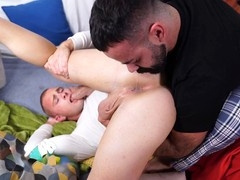 Muscular stepdad Teddy Torres goes deep on his handsome stepson with his big cock