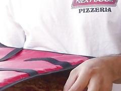 Pizza delivery guy gets a hard dick instead of money and loves it