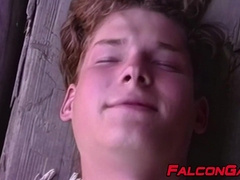 Two plowboy studs are playing dirty with their cocks, unbothered.